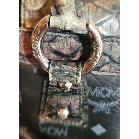 MCM - Rare Black Crocodile Iridescent Hand Bag & Wallet Combo - Picture 8 of 15